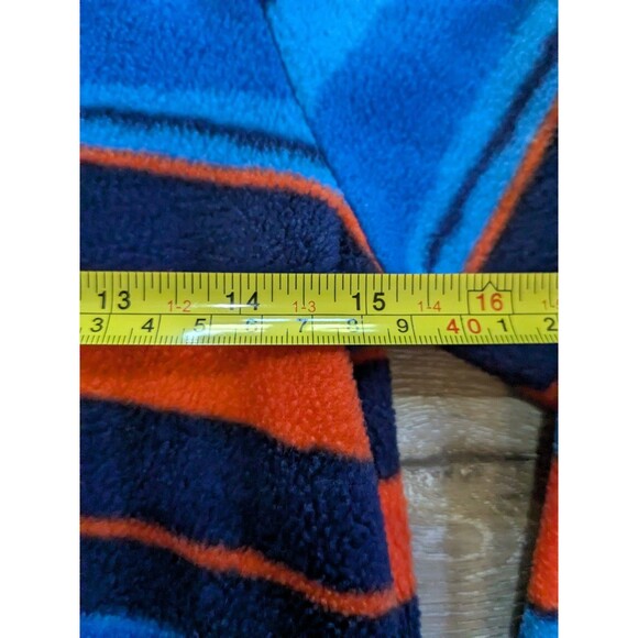 Eddie Bauer Blue Orange Striped Fleece Sweater Jacket Youth Boys Size S 7-8 - Picture 5 of 7